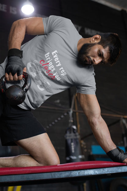 Dynamic Strength: Men's Kettlebell Design Crew Tee - MuscleFlow