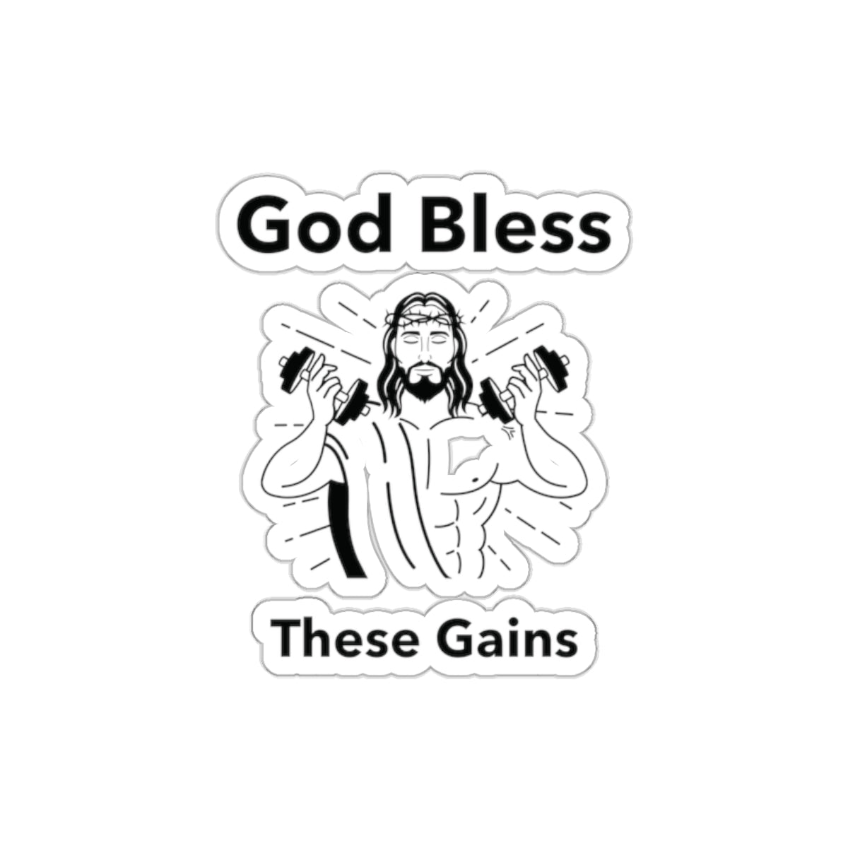 God bless these gains - Kiss - Cut Stickers - MuscleFlow