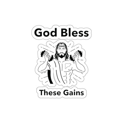 God bless these gains - Kiss - Cut Stickers - MuscleFlow