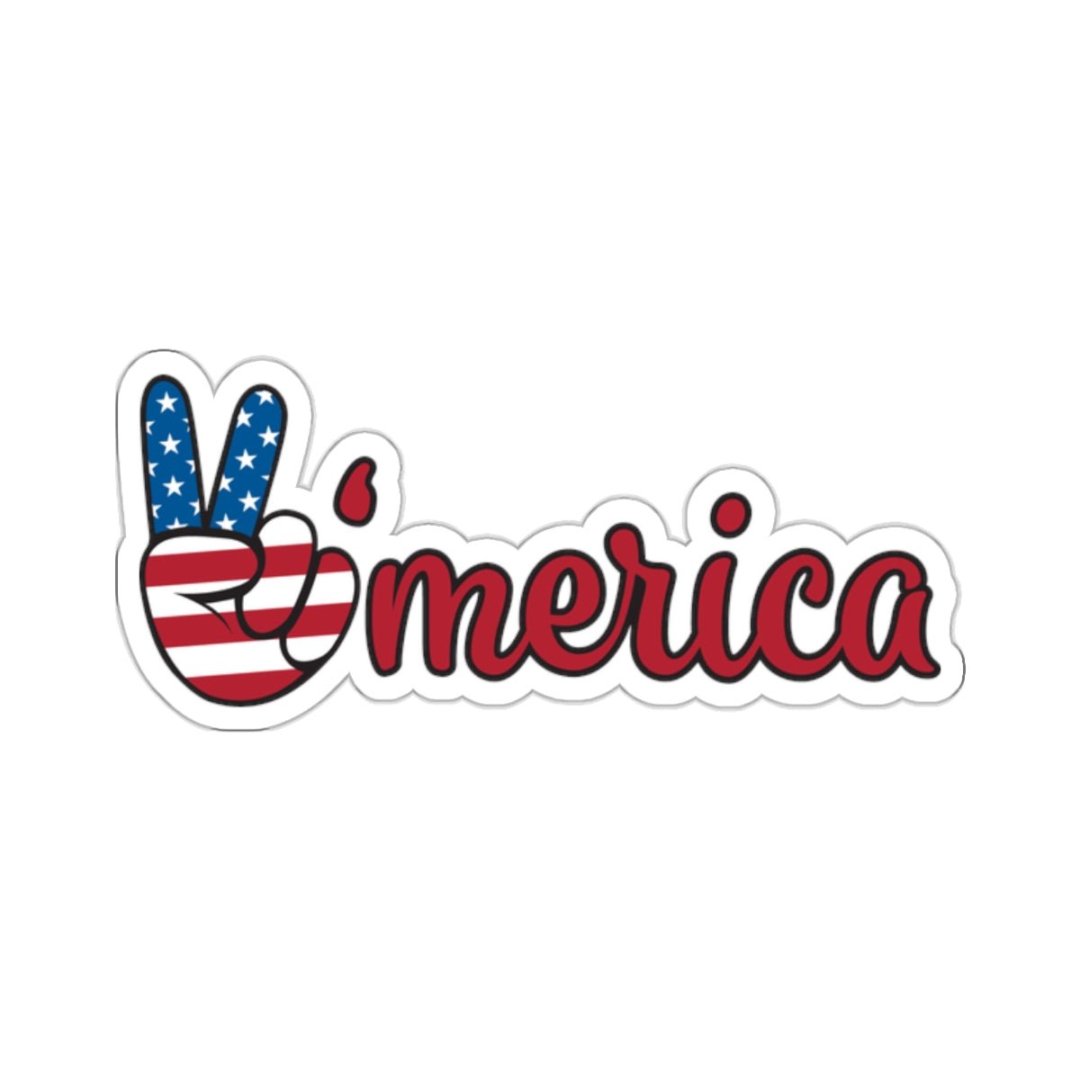 'MERICA - Kiss - Cut Stickers - MuscleFlow