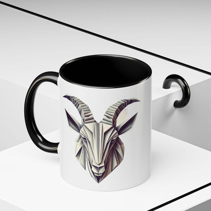 Origami goat - Accent Coffee Mug (11, 15oz) - MuscleFlow