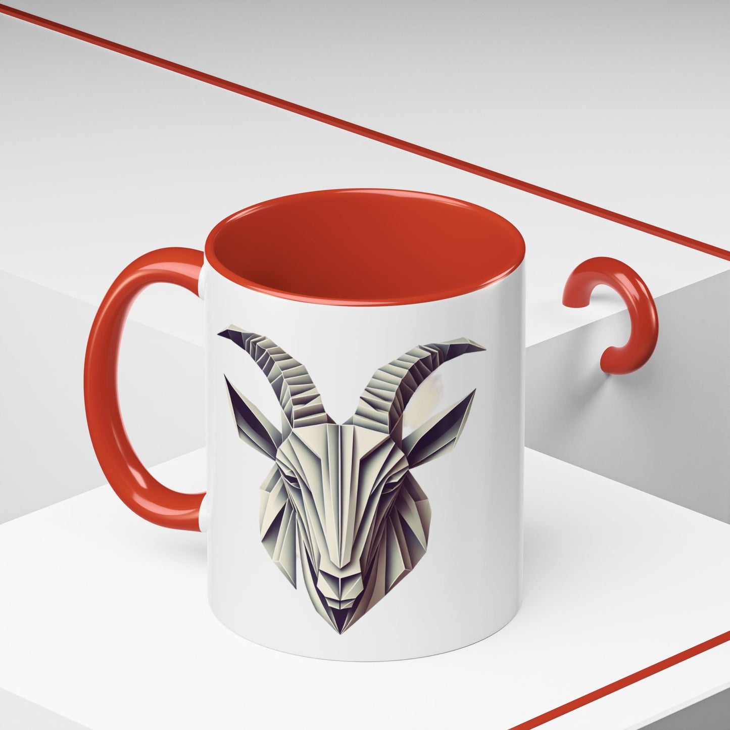 Origami goat - Accent Coffee Mug (11, 15oz) - MuscleFlow